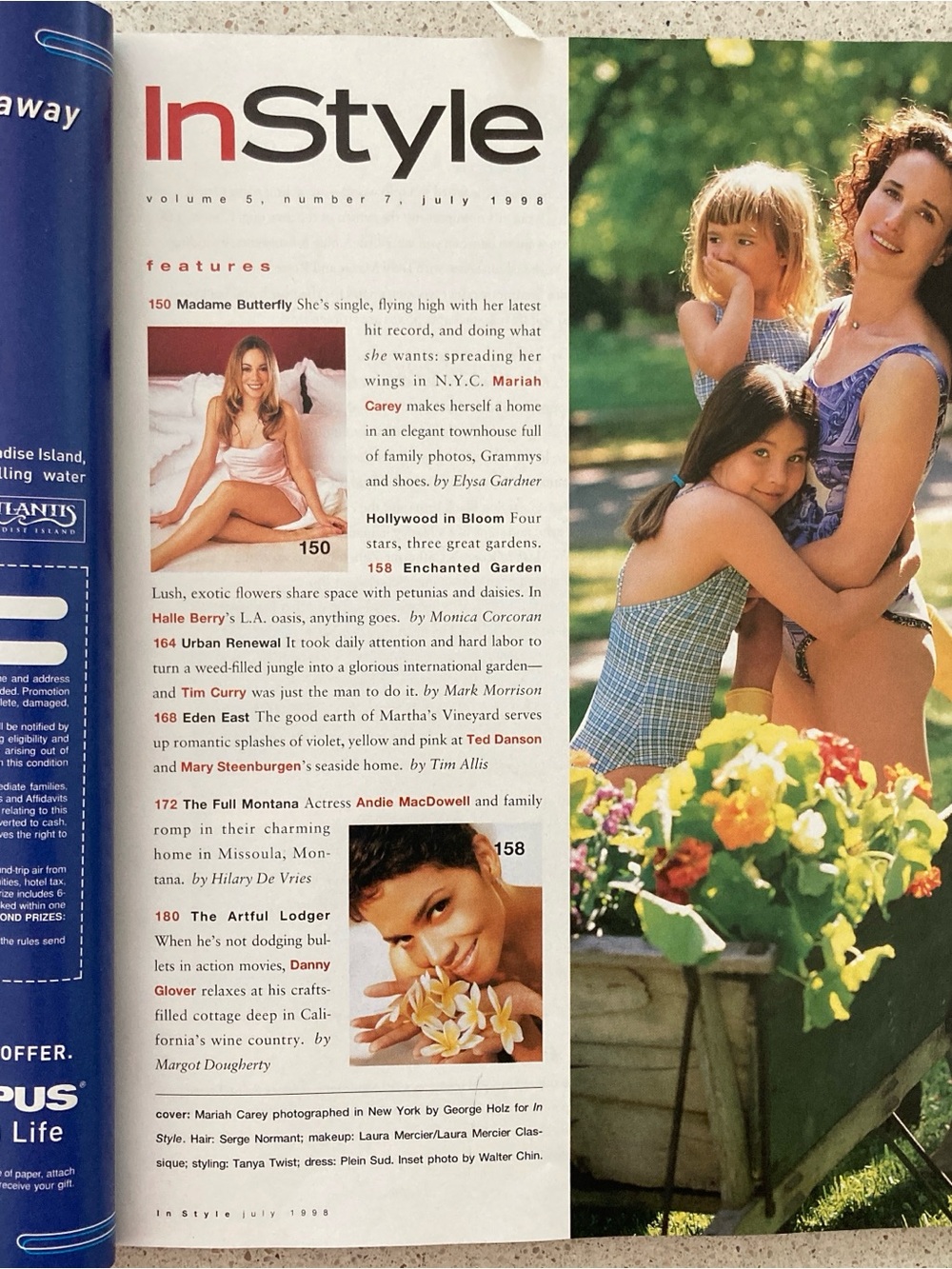 InStyle Magazine July 1998 Mariah Carey ANDIE MACDOWELL - Address Label Printed - Picture 3 of 3